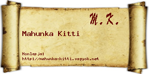 Mahunka Kitti névjegykártya